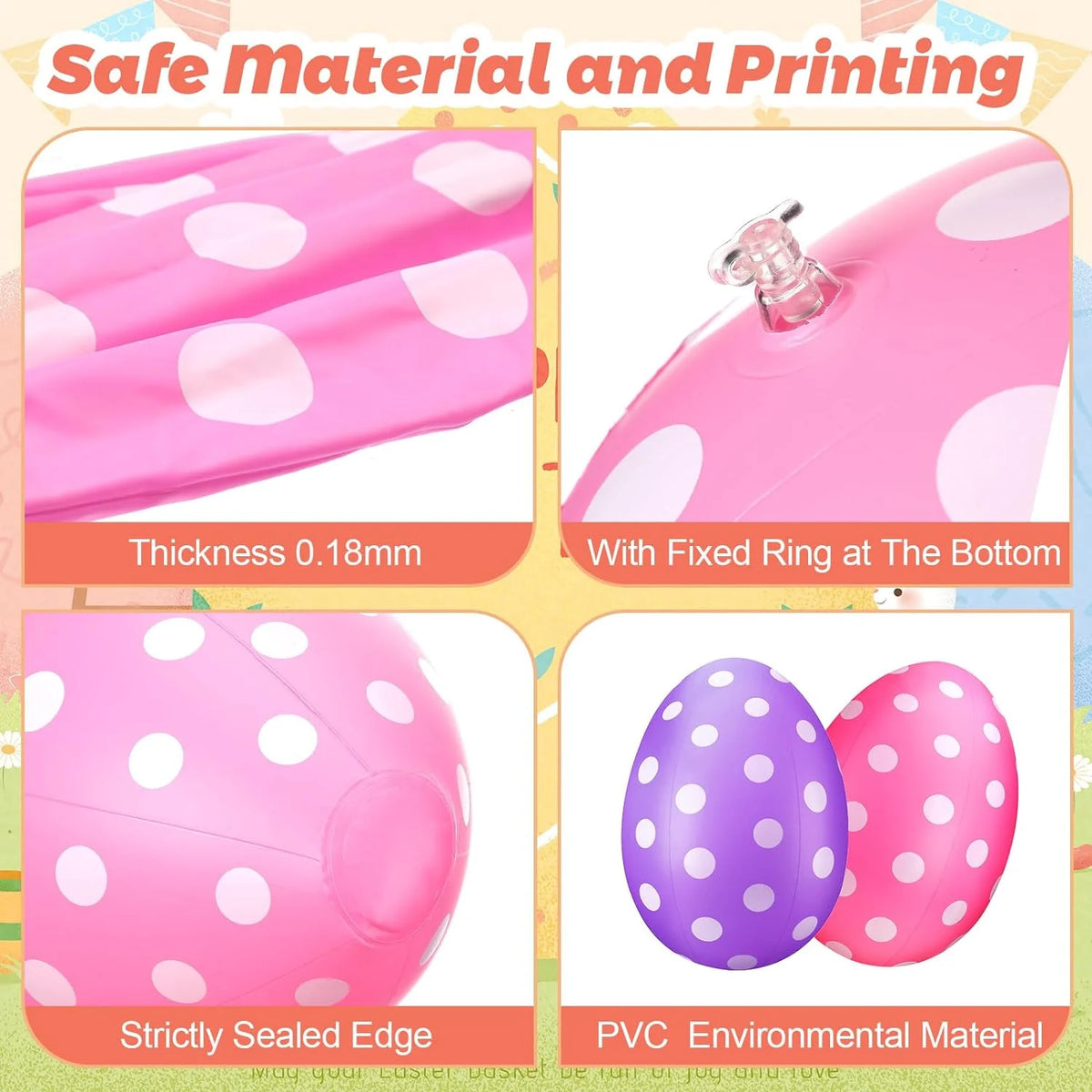 Colorful 16" Inflatable Easter Balls A7186