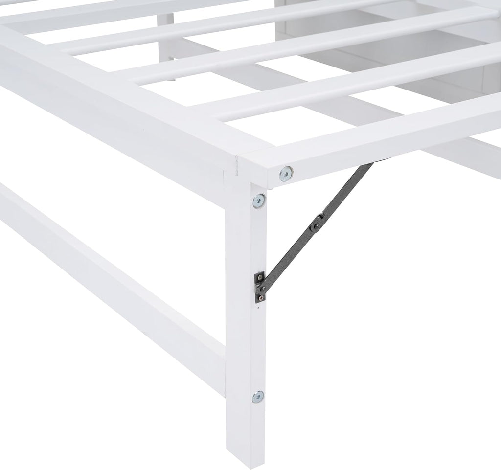 White Queen Murphy Bed Chest with Charging Station J31455