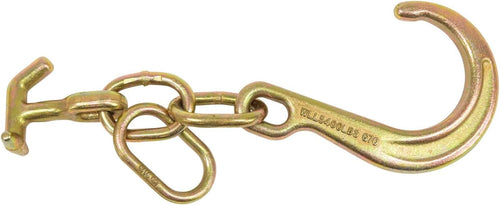 (2 Pack) 8" G70 J Hook with T-J Hooks and Enlarged Link, 5,400 lbs WLL T41427