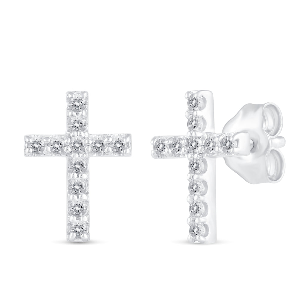 1/4 CTW Real Diamond Stud Earrings in 925 Sterling Silver N157585