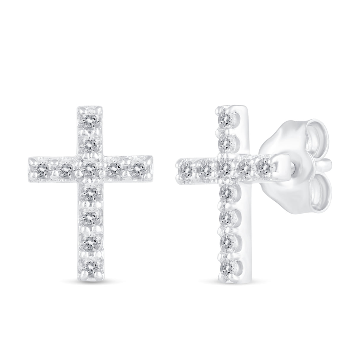1/4 CTW Real Diamond Stud Earrings in 925 Sterling Silver N157585