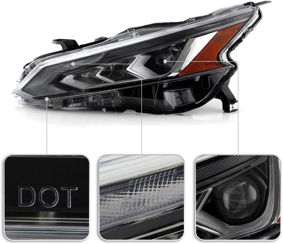 2019-2021 Nissan Altima LED DRL Projector Headlights Headlamps Assembly Pair K354900