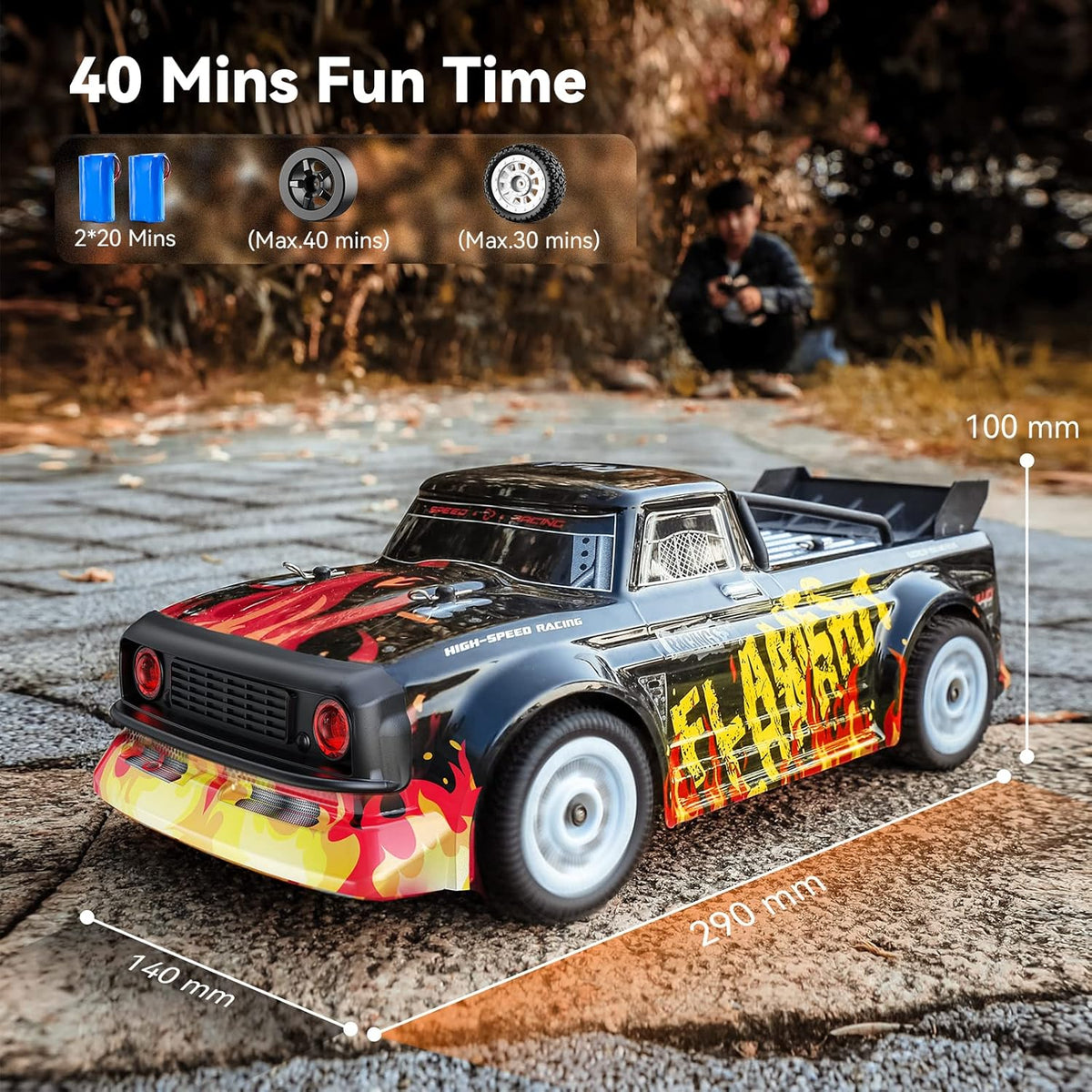 1/16 2.4Ghz 4WD RC Rally Racing Car with Headlights Y398754