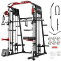 Red Smith Machine with Squat Rack and Cable Crossover B1377
