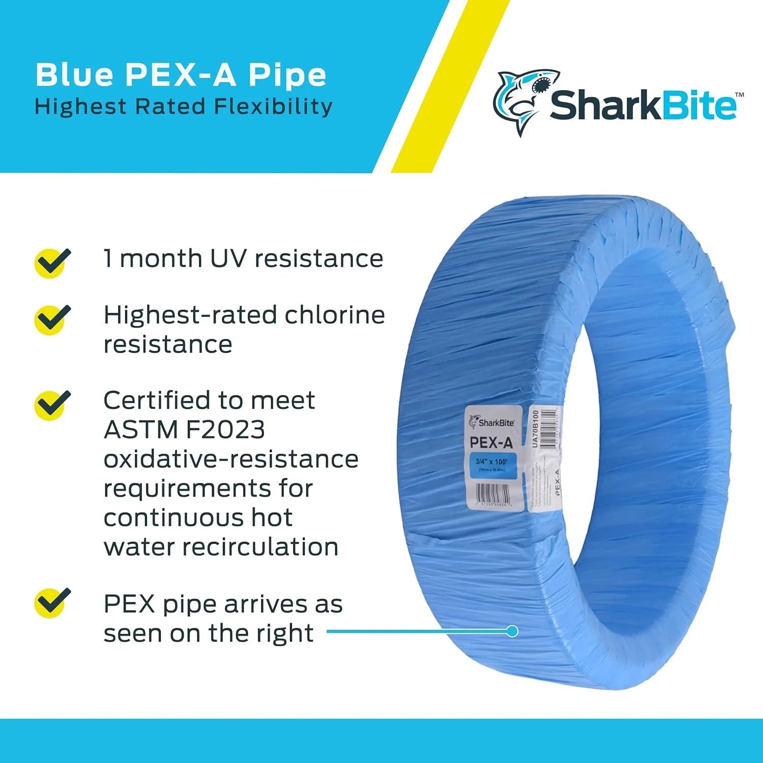 3/4 Inch x 100 Feet Blue PEX-A Flexible Water Tubing Z8771