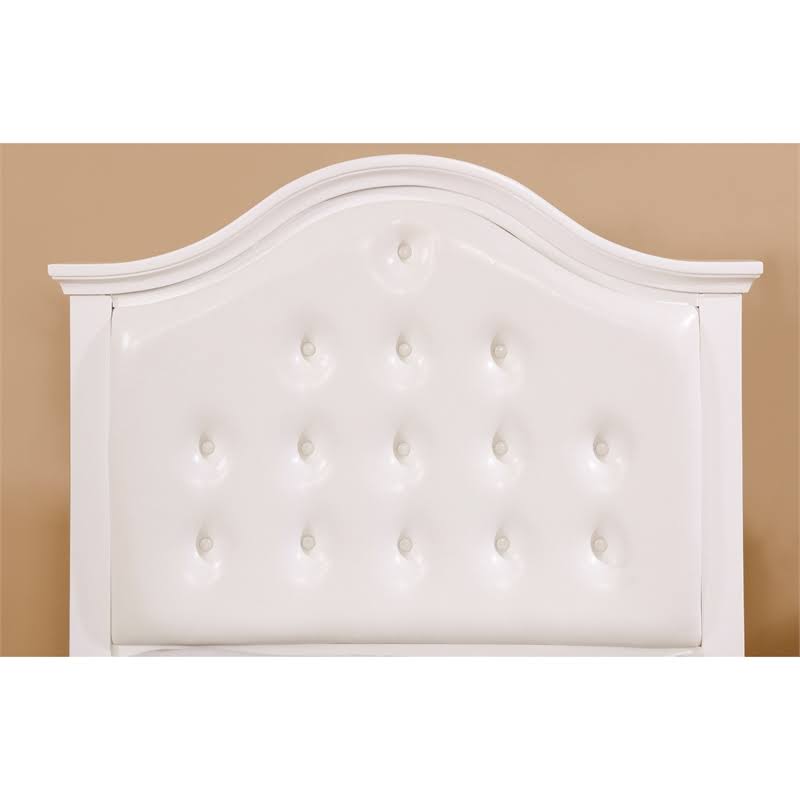 White Faux Leather Full Bed B488374