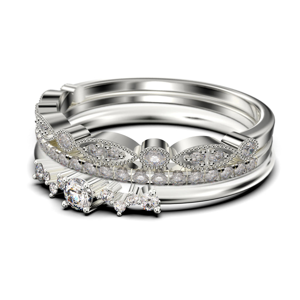 1.60 Carat Round Cut Moissanite Engagement Ring in 925 Sterling Silver With 18k White Gold Plating Z87255