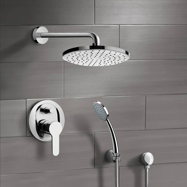 Contemporary Chrome Finish Shower System Kit T96085