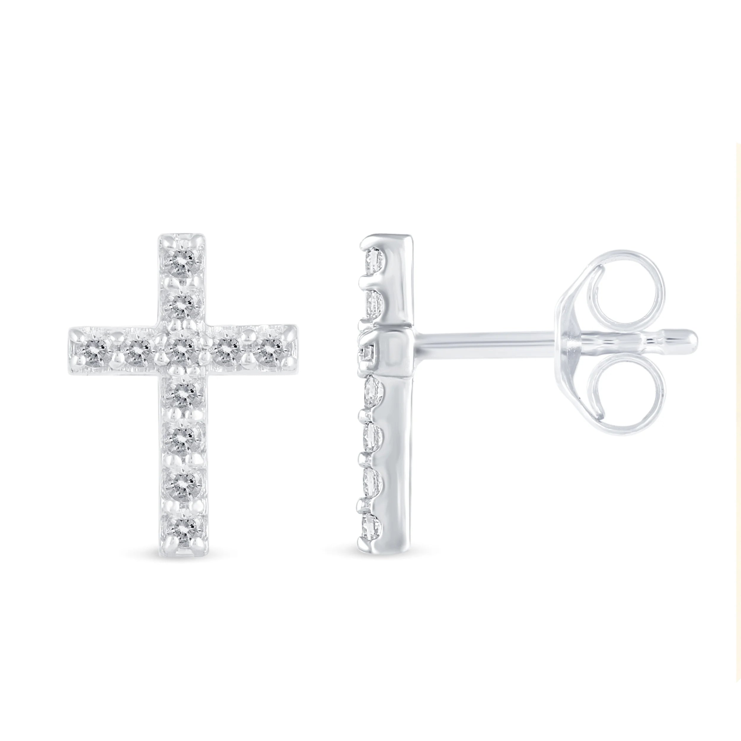 1/4 CTW Real Diamond Stud Earrings in 925 Sterling Silver N157585