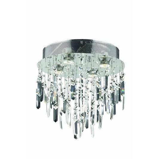 4 Light Chrome Flush Mount with Royal Cut Crystals C441