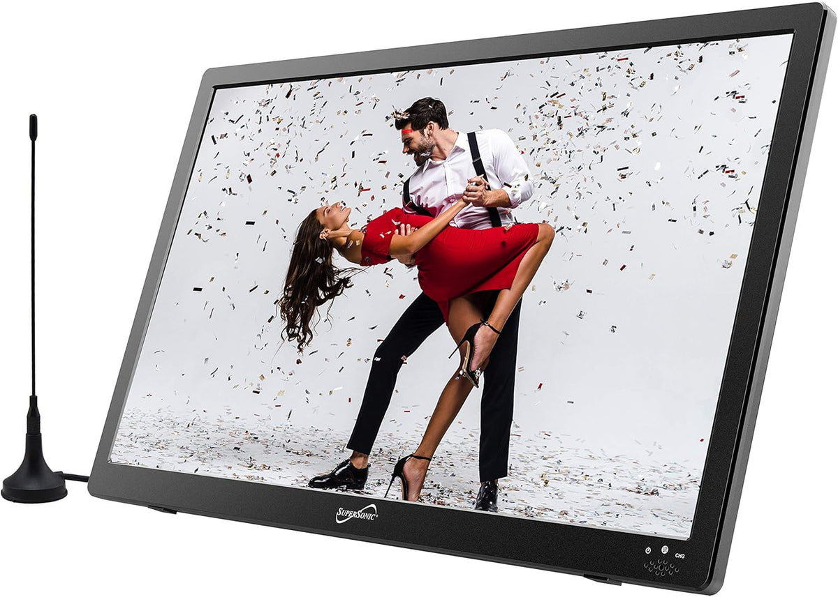 13 Portable Widescreen LED TV with USB/SD Inputs, HDMI, FM Radio, Rechargeable Battery A84102