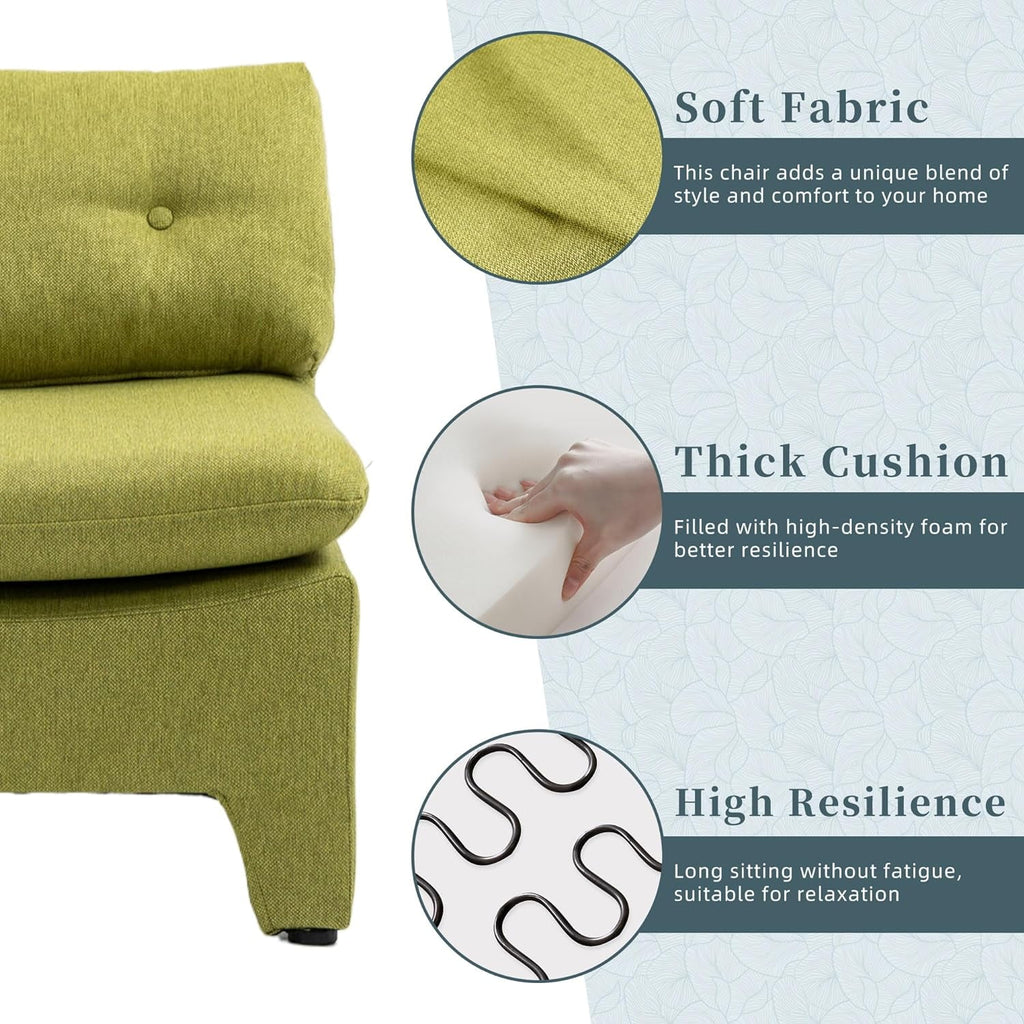 Olive Velvet Oversized Armless Chair O824642