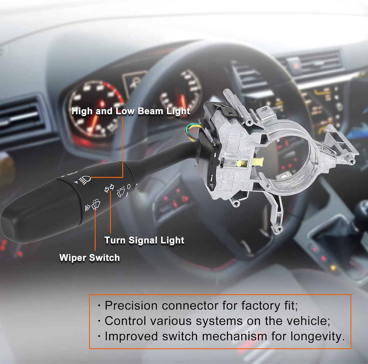 Turn Signal Switch Wiper Washer Headlight Dimmer Multifunction Combination Lever Switch Pack of 2 N144635