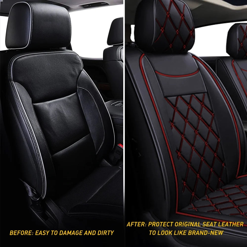 Black-Red Full Set Car Seat Covers F690