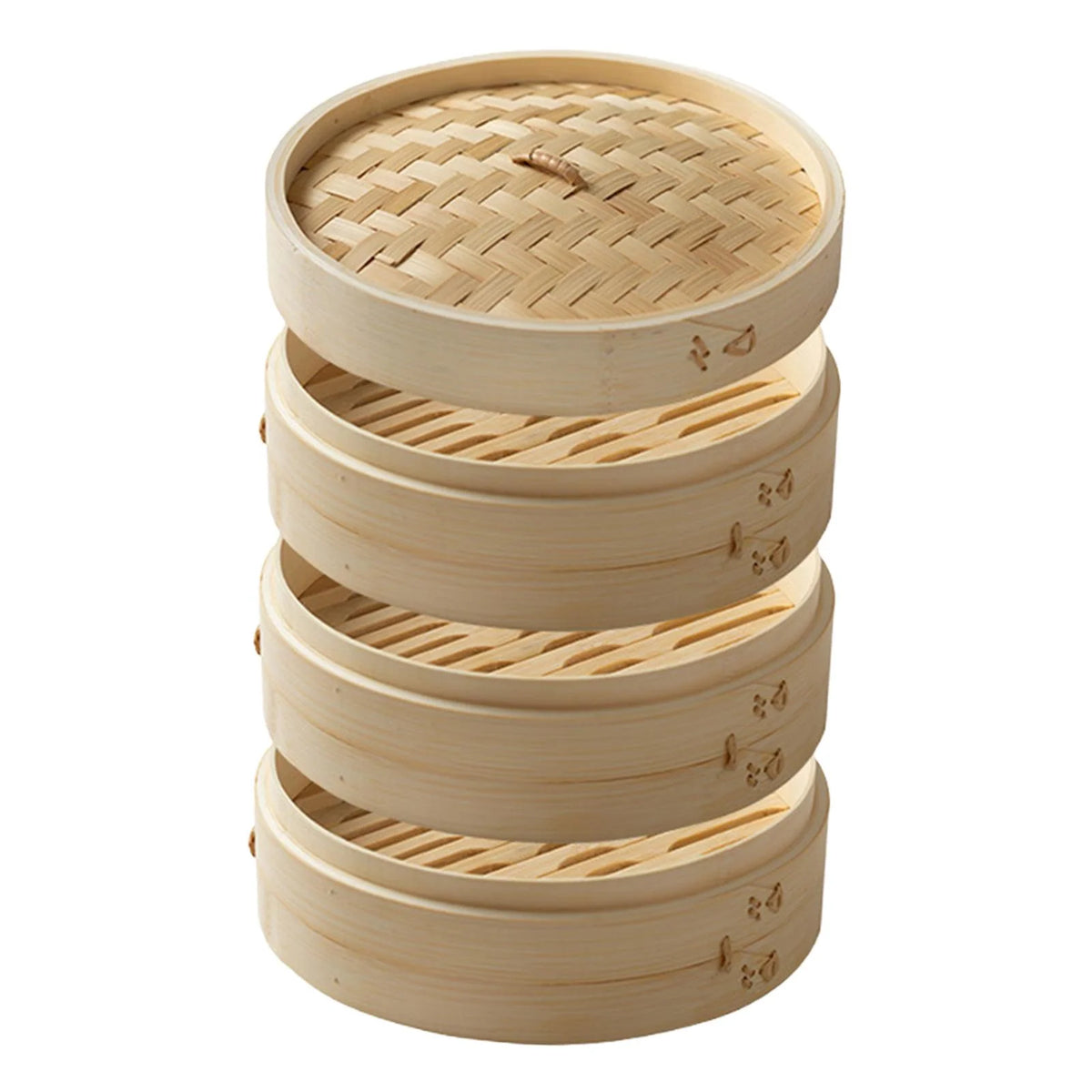 Bamboo Steamer Basket 3 Tier Dia 25.4cm Q8260