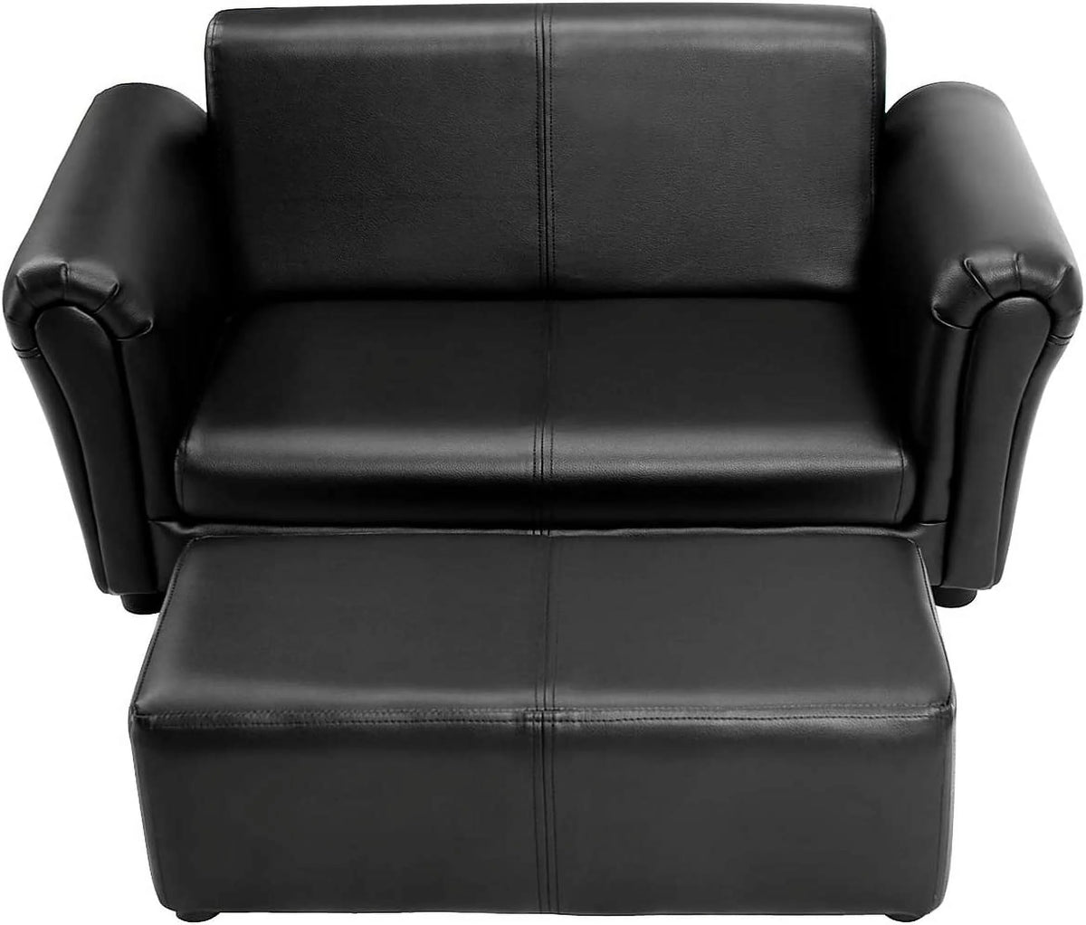 Black Upholstered Kids Sofa Set with Ottoman A13455