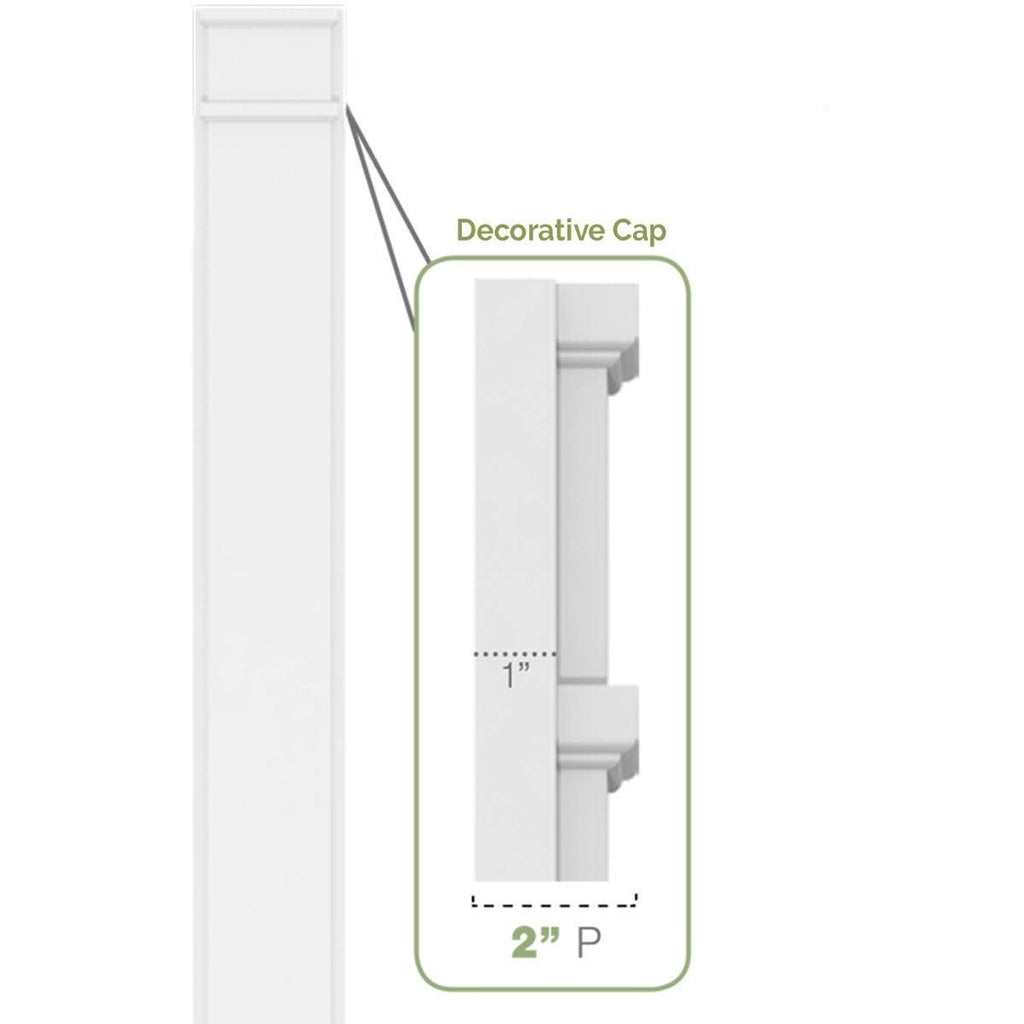 Two Equal Flat Panel PVC Pilaster with Standard Capital & Base (Pair) C103690
