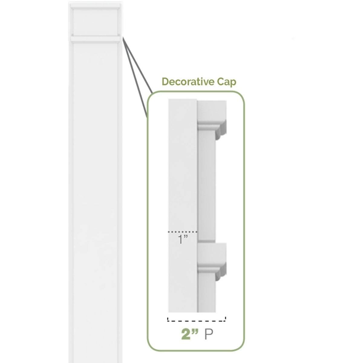 Two Equal Flat Panel PVC Pilaster with Standard Capital & Base (Pair) C103690