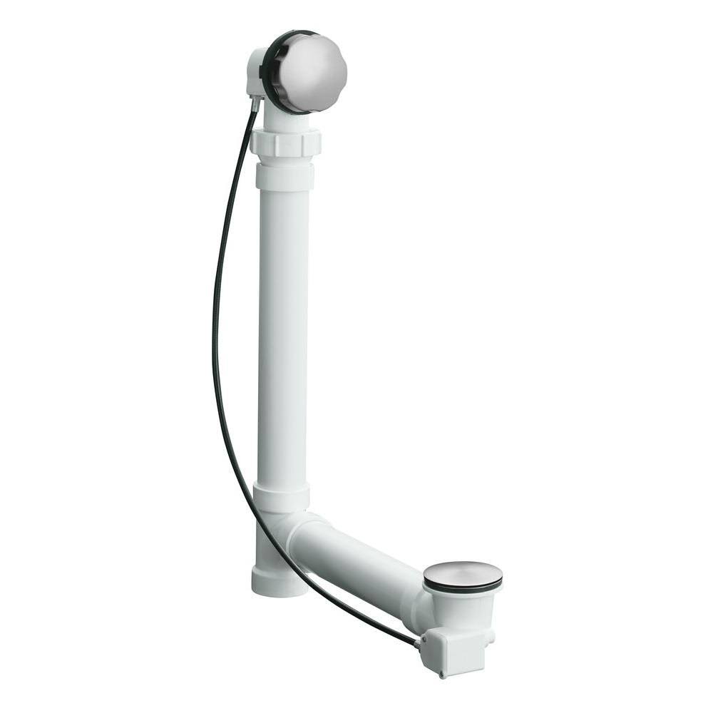 Brushed Chrome Bath Drain with PVC Tubing Y9489