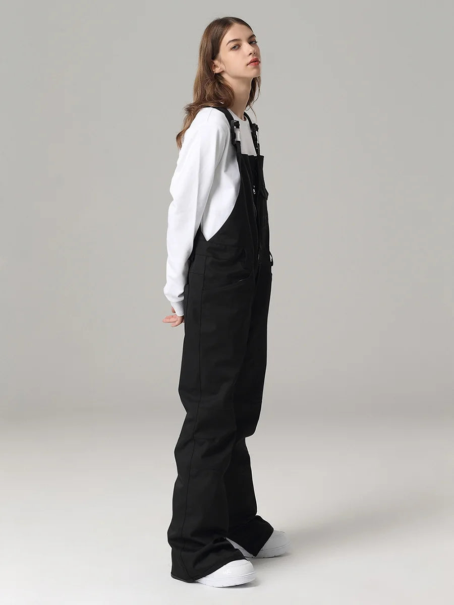 Black Insulated Ski Snow Bib Pants G531