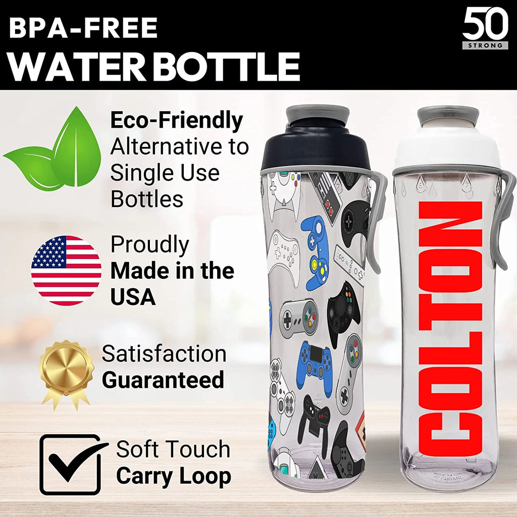 24oz BPA-Free Reusable Kids Water Bottle with Time Marker H99629