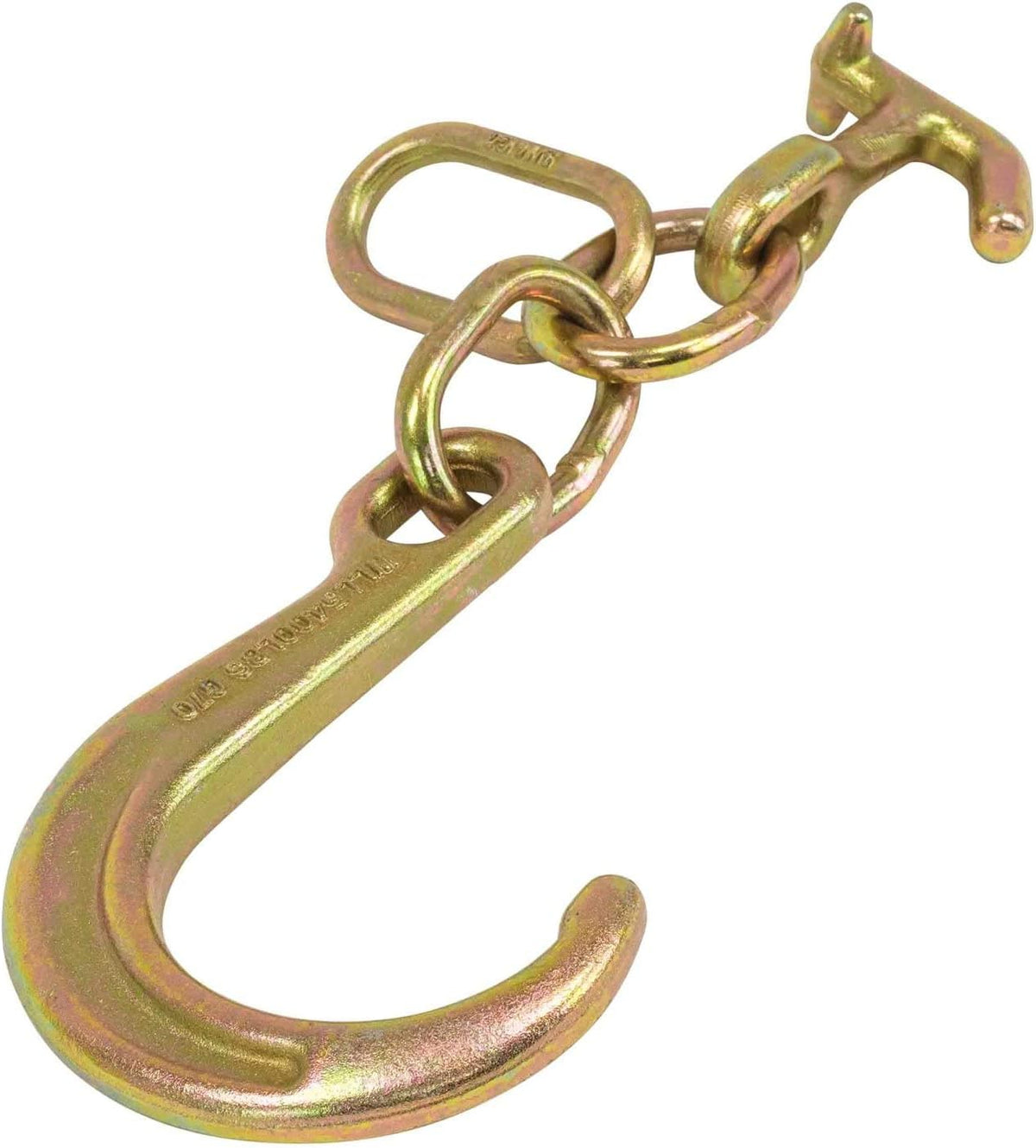 (2 Pack) 8" G70 J Hook with T-J Hooks and Enlarged Link, 5,400 lbs WLL T41427