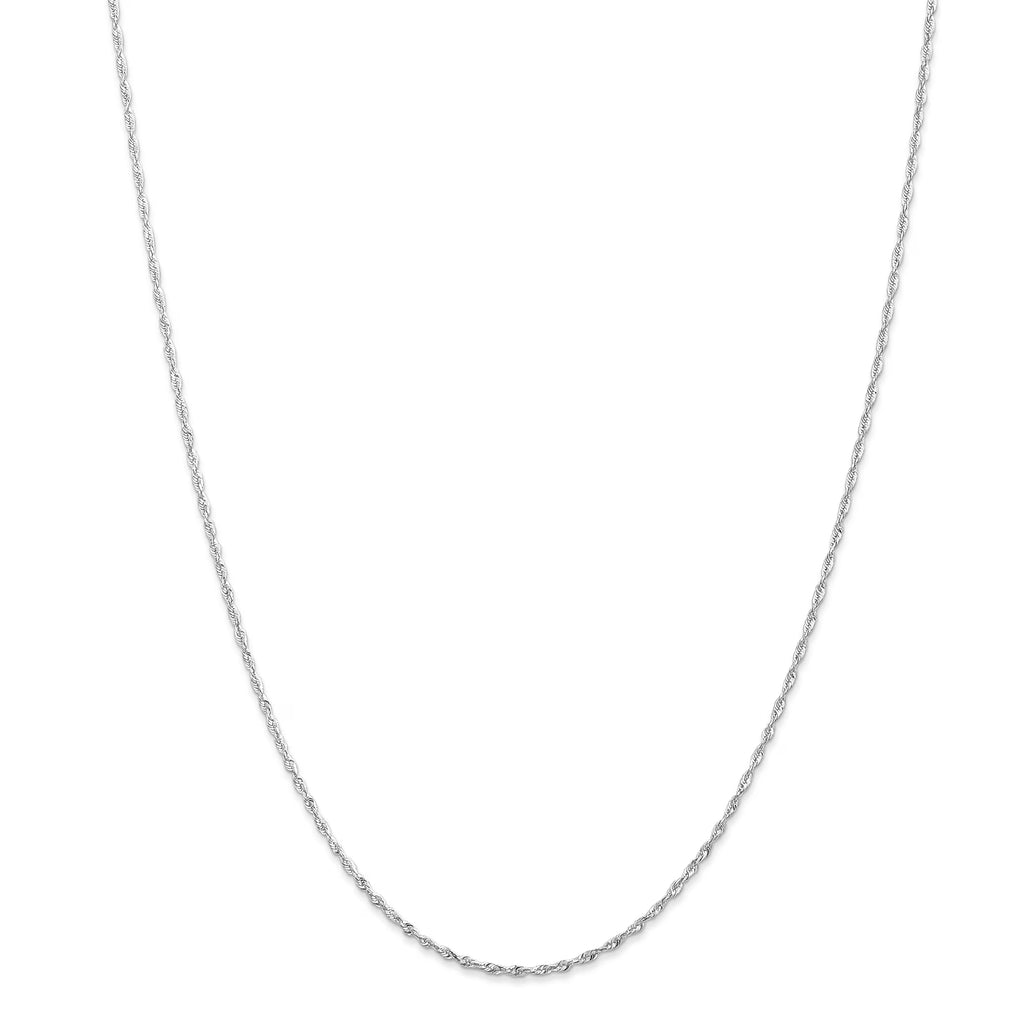 10K White Gold Diamond-Cut Rope Chain N7319