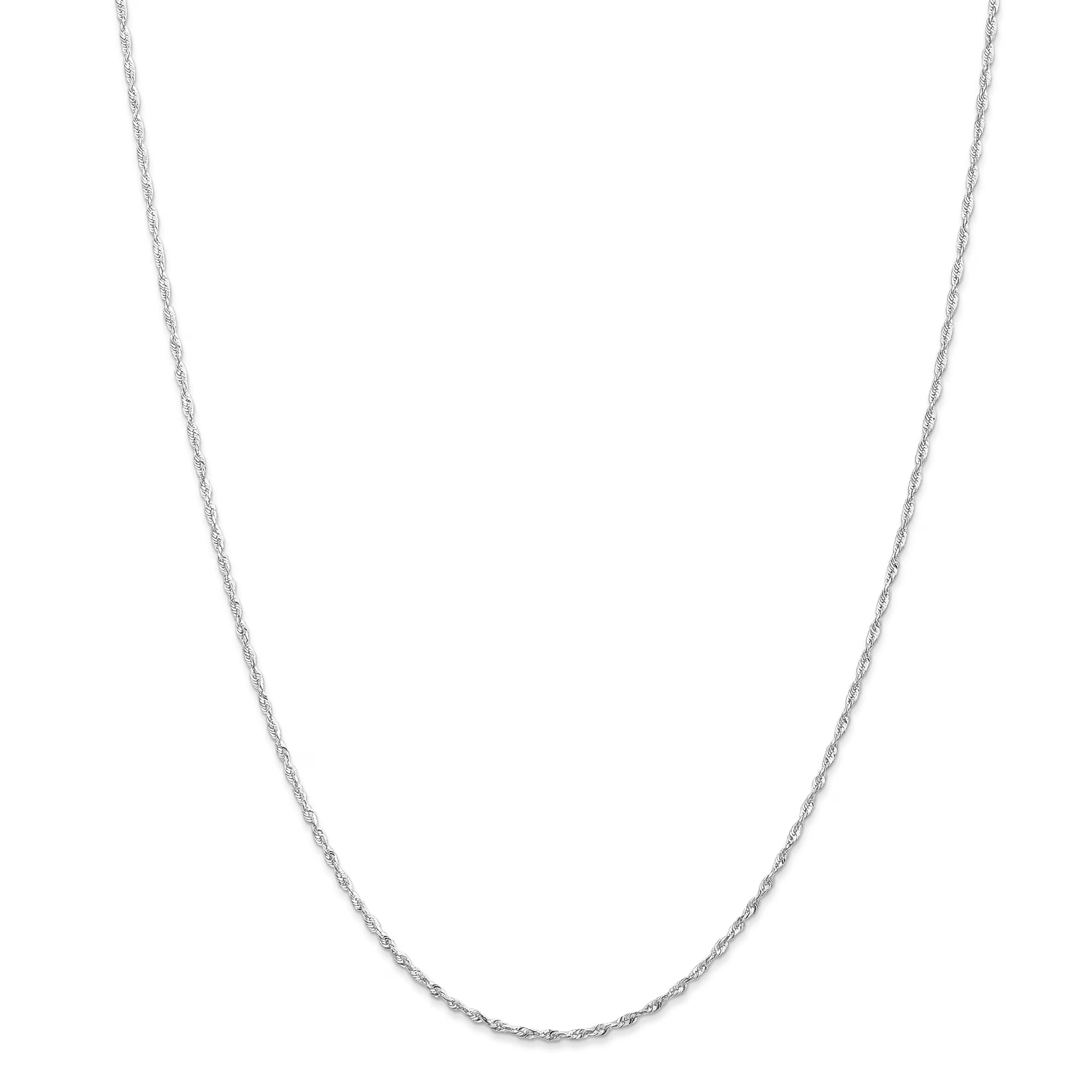 10K White Gold Diamond-Cut Rope Chain N7319