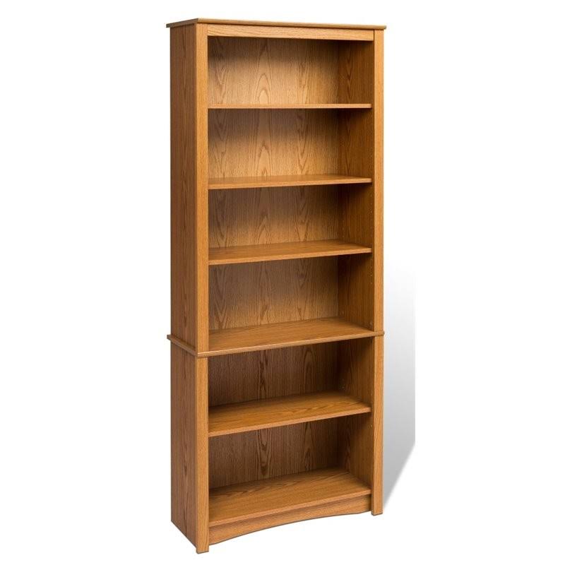 6 Shelf Wood Bookcase in Oak C573