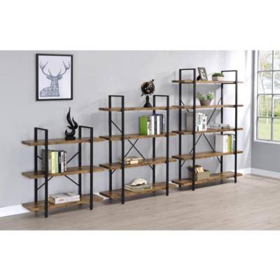 Antique Nutmeg and Black 4-Shelf Bookcase N3818
