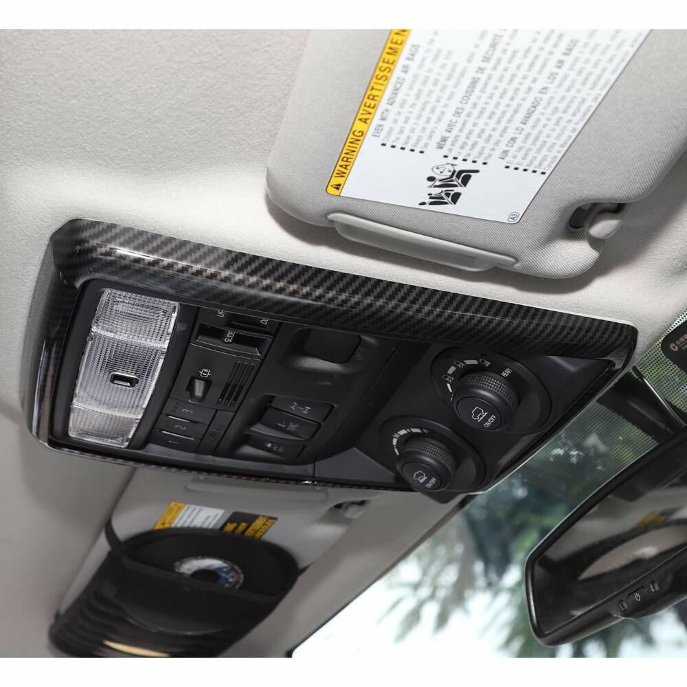 Carbon Fiber Roof Reading Light Frame Decor Cover Trim N16451