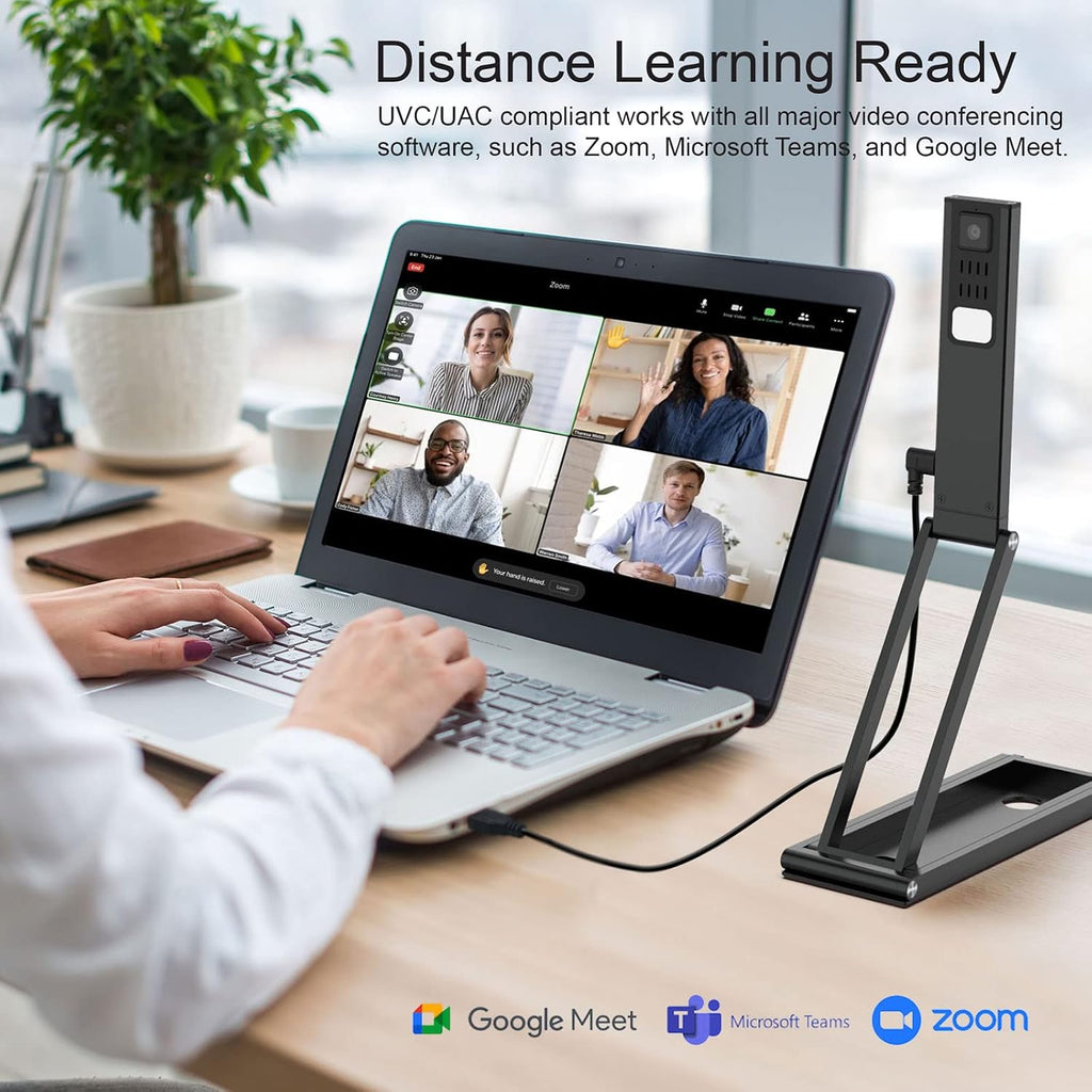 Document Camera 4K UHD 13MP Visualizer with Dual-Mode Autofocus and Built-in Microphones X242