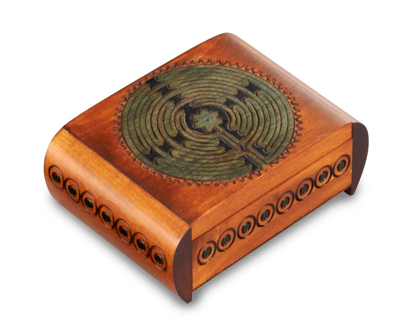 Handcarved Wooden Trick Box U2778