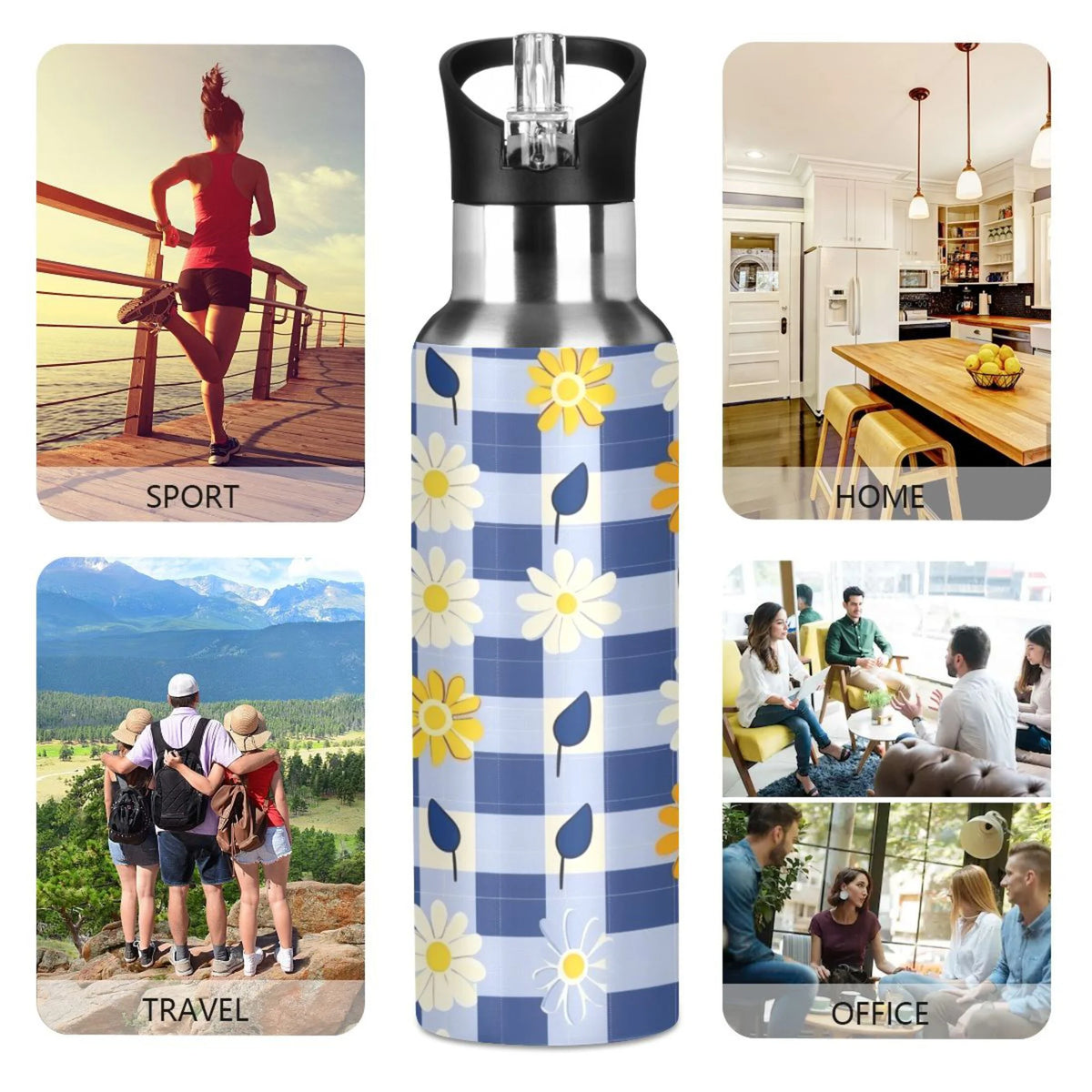 Insulated Stainless Steel Water Bottle with Straw Lid, 20 oz L888