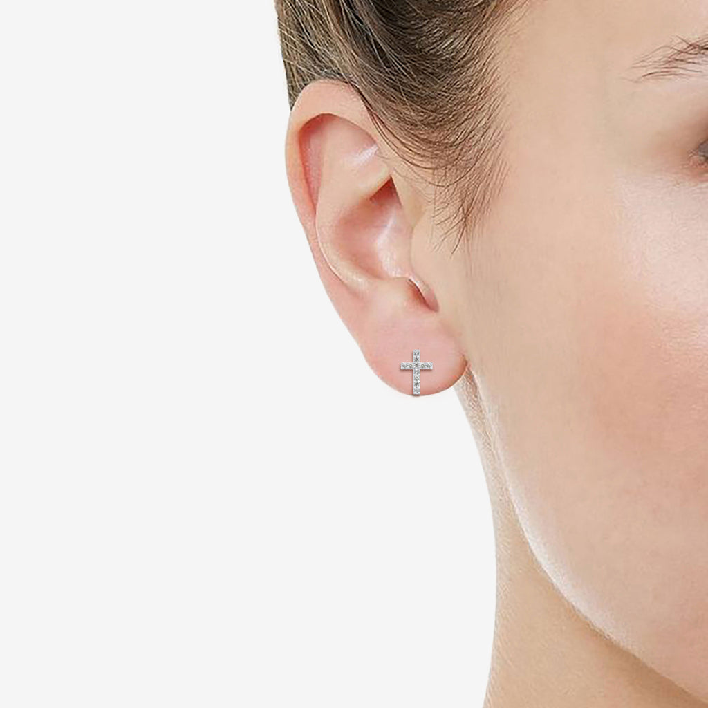 1/4 CTW Real Diamond Stud Earrings in 925 Sterling Silver N157585