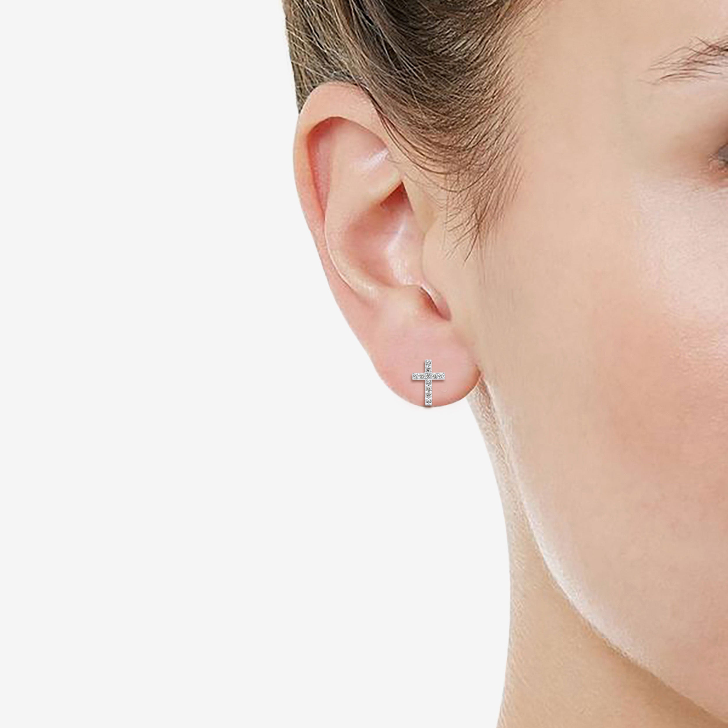 1/4 CTW Real Diamond Stud Earrings in 925 Sterling Silver N157585