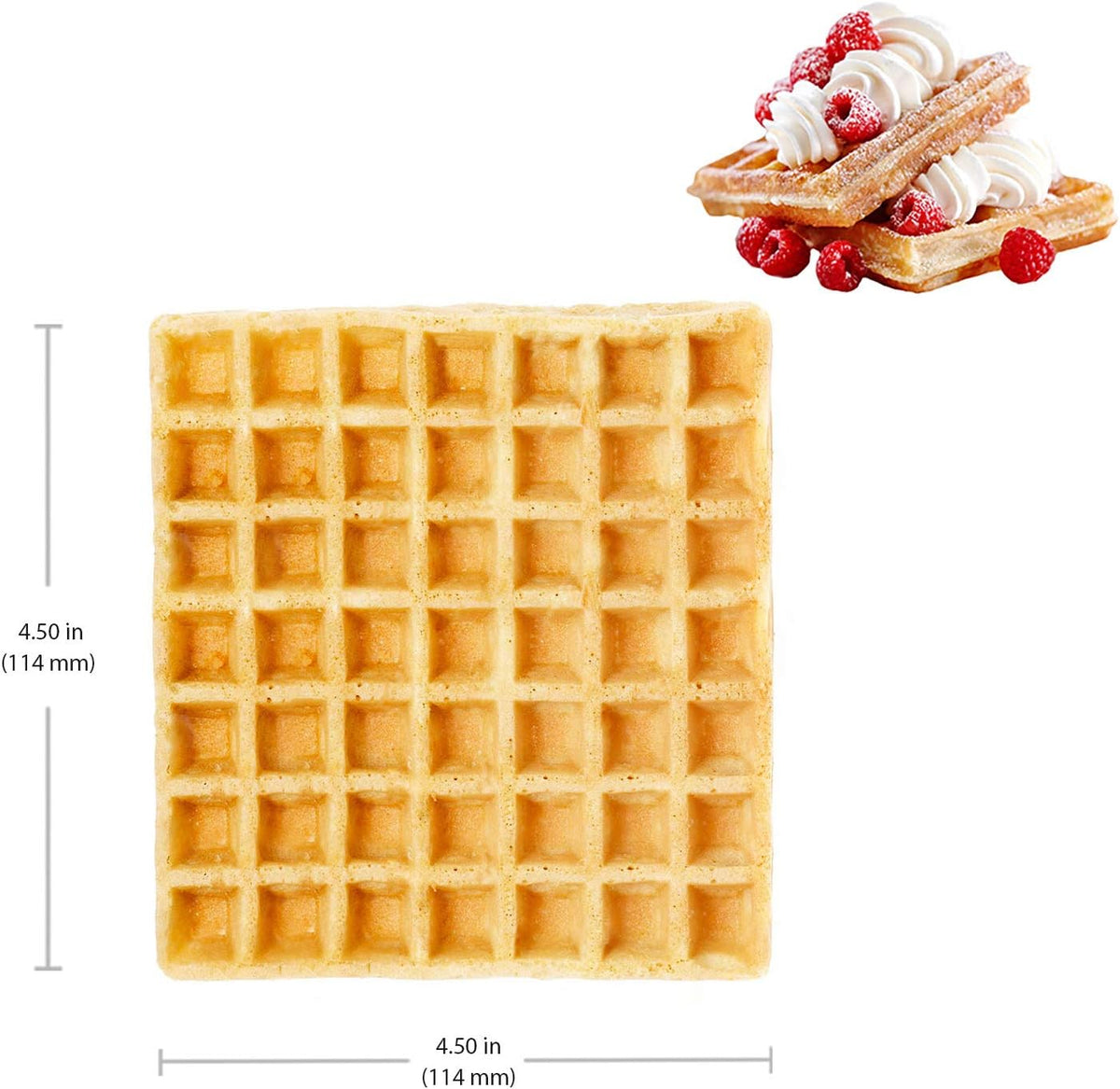 Belgian Waffle Maker, Stainless Steel Nonstick, 110V (4 X Squares) P73268