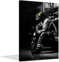 Exhausted Firefighter after Rescue Canvas Print Painting J313