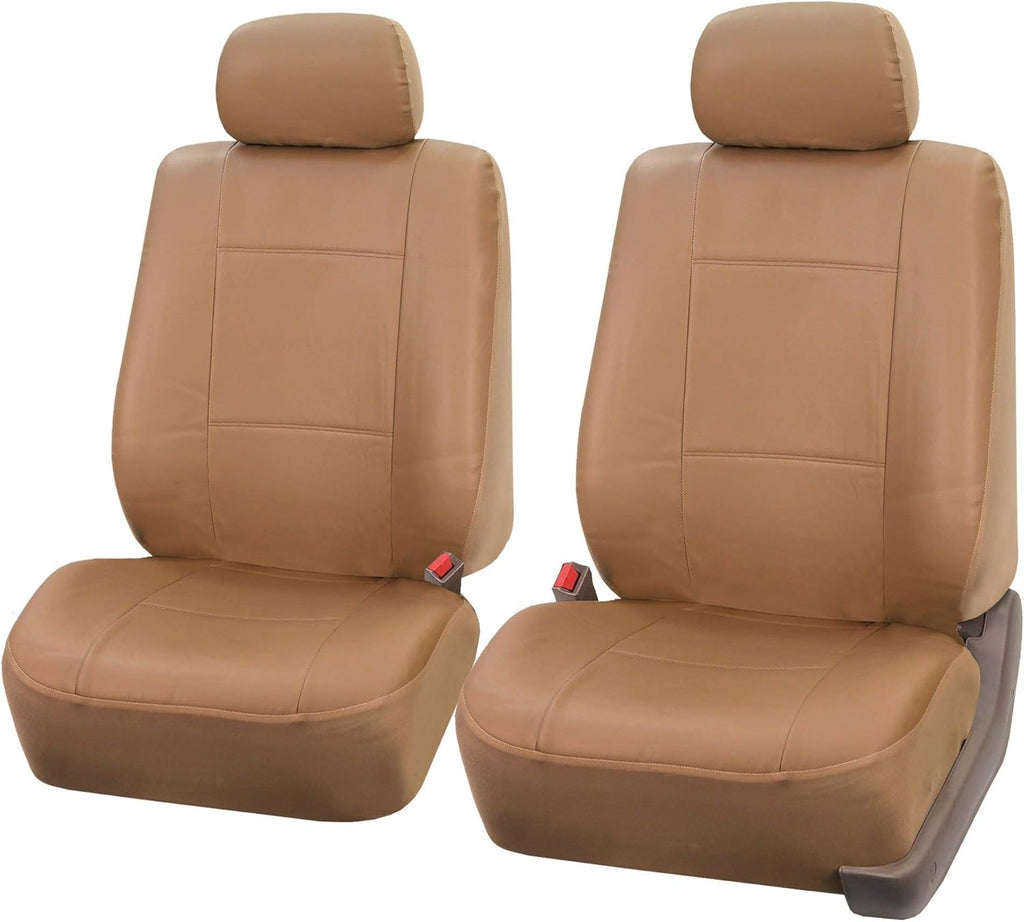 Tan PU Leather Front Car Seat Covers L4083