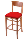 30x22 Bar Stool with Canter Red Seat W75670