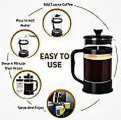 French Coffee Press, 34 Oz. Espresso Tea Maker with Triple Filters E167