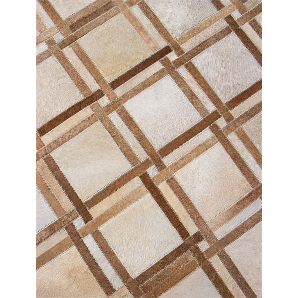 48" x 72" Rectangular Leather Area Rug in Camel O389913
