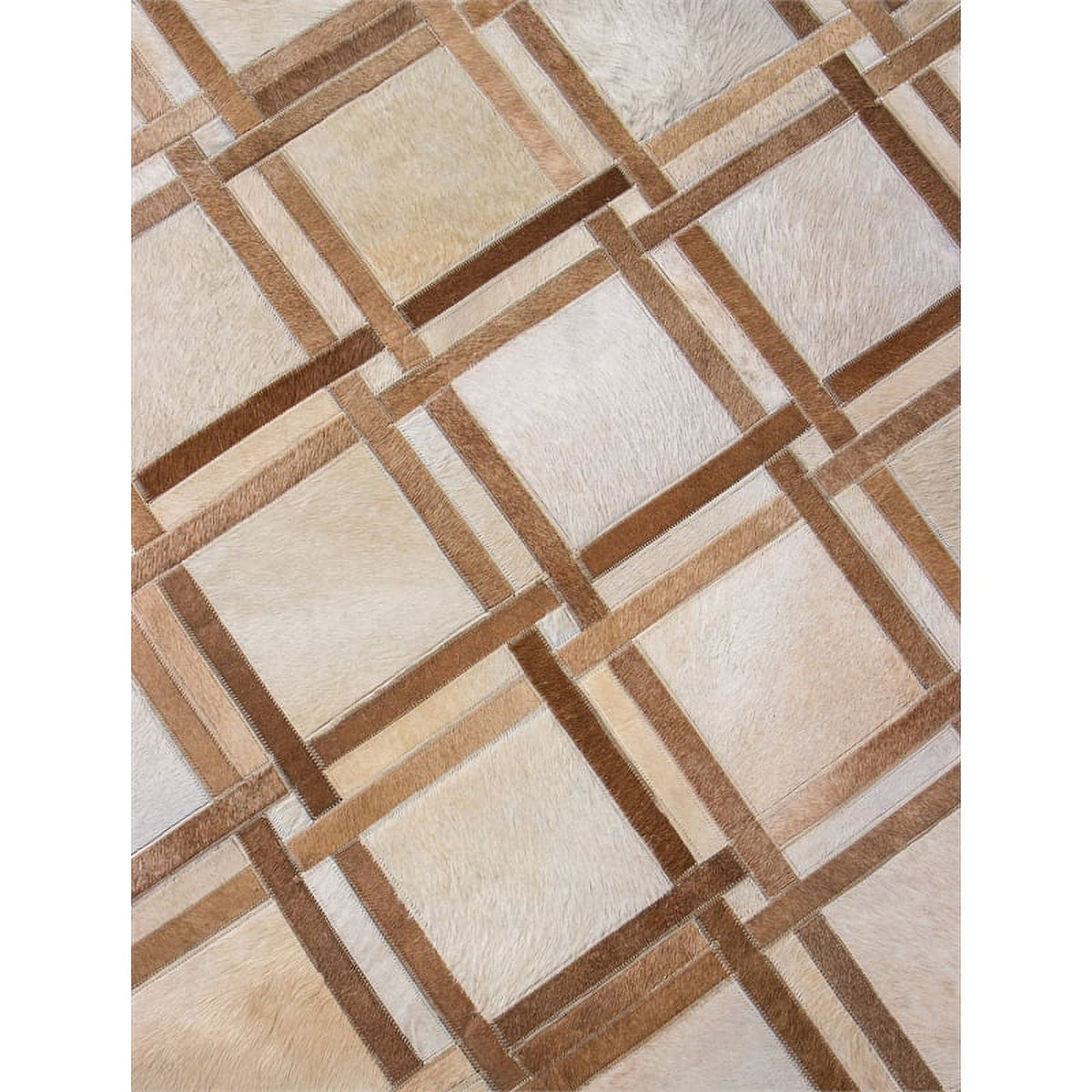 48" x 72" Rectangular Leather Area Rug in Camel O389913