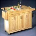 Natural Kitchen Cart with Breakfast Bar Y89110