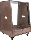 12U Slanted Studio Rack with 2U Drawer, Plywood, Weathered Gray Y1338