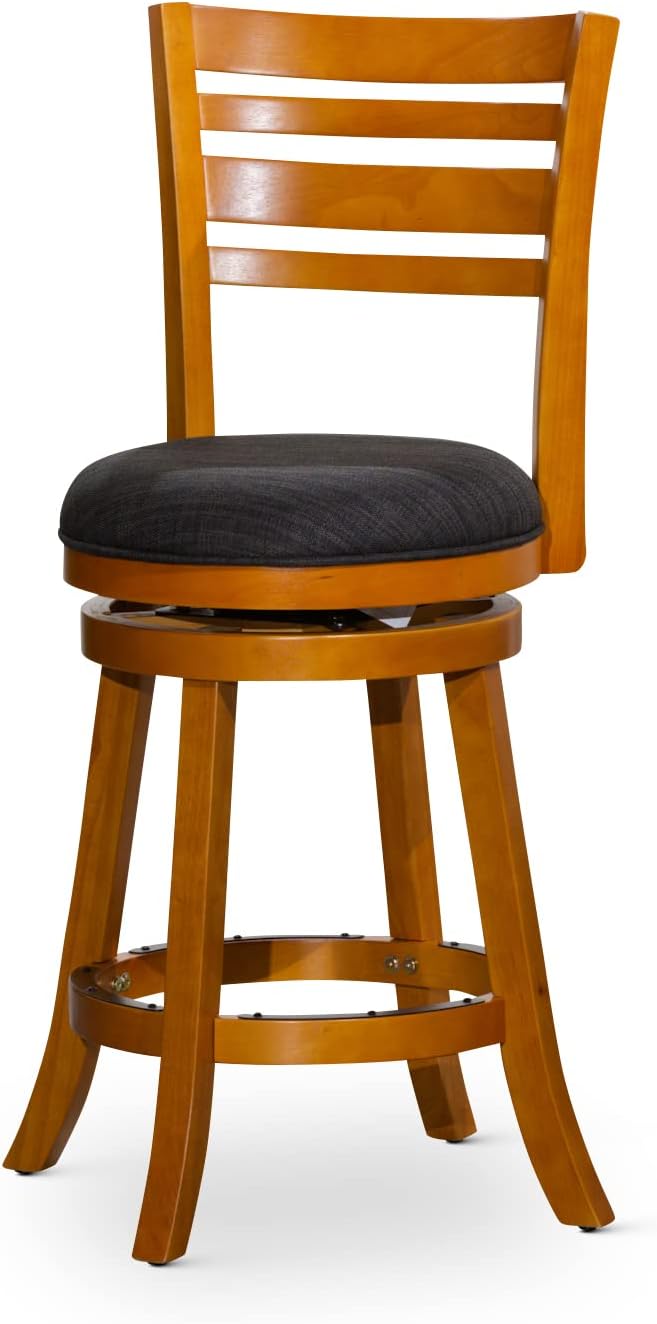 Charcoal Fabric Swivel Stool, 24" Counter Height D788668