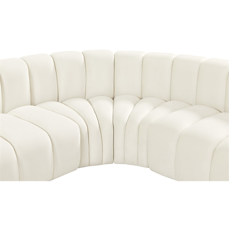 Cream Velvet Modular Sofa S2863