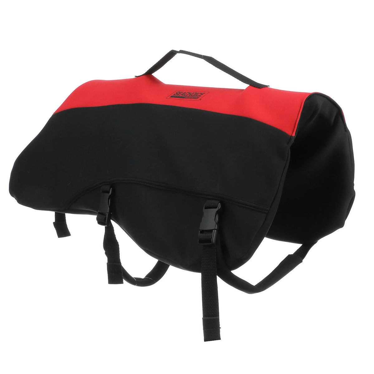 Red and Black Large Dog Life Jacket with Grab Handle O2556