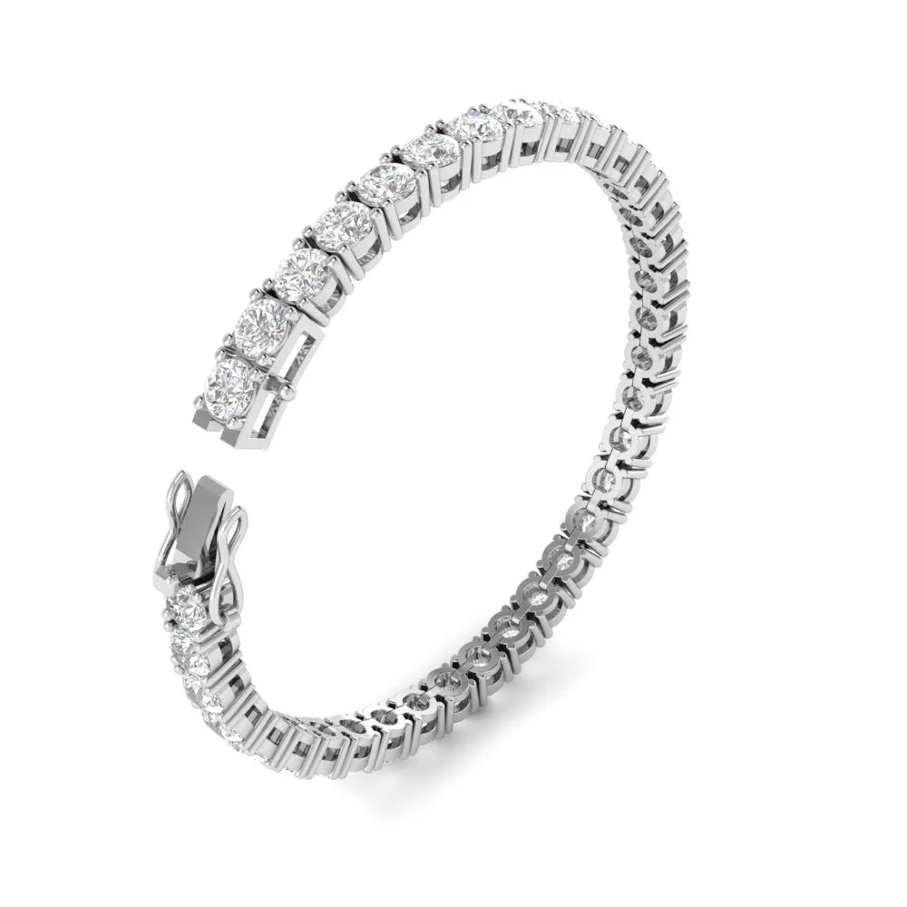 18k White Gold Plated Tennis Bracelet 4MM with Round Moissanite E50528