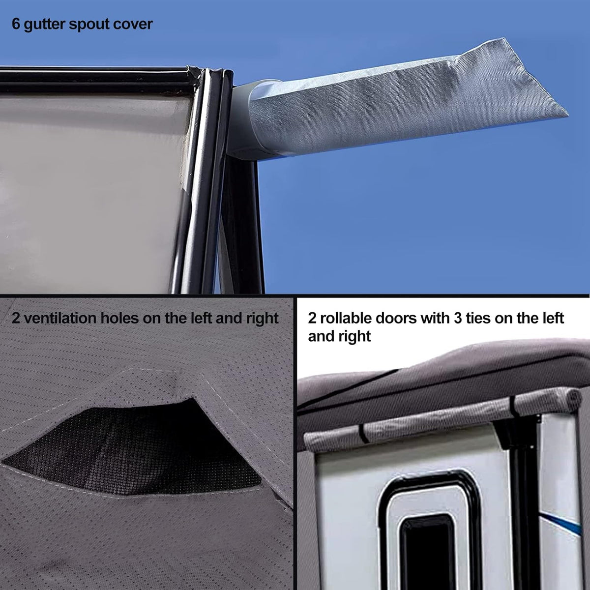 6 Layers RV Cover Anti-UV Windproof Ripstop Extra Thick Camper Cover I538